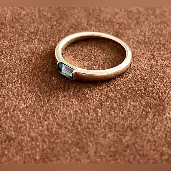 Aurate x Michelle Blue Topaz Ring Sterling Silver Size 6.5 - Picture 3 of 4